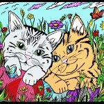 Gattini - Quadro small in velluto da colorare ColorVelvet