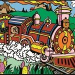 Trenino - Quadro small in velluto da colorare ColorVelvet