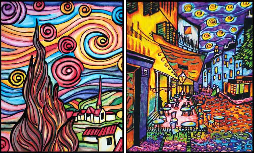 Van Gogh - Mappetta con elastico in velluto da colorare ColorVelvet – Bild 3
