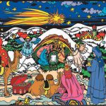 Presepe di Natale - Quadro large in velluto da colorare ColorVelvet