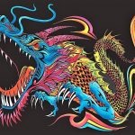 Drago – Quadro large in velluto da colorare ColorVelvet
