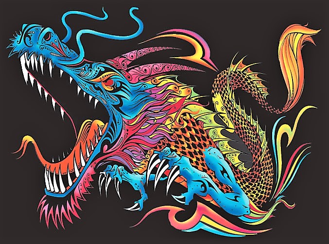 Drago – Quadro large in velluto da colorare ColorVelvet