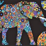 Elefante – Quadro large in velluto da colorare ColorVelvet