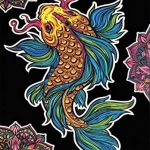 Carpa Koi - Quadro large in velluto da colorare ColorVelvet