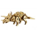 Dinosauro Triceratopo 3Dino in legno - Puzzle 3D con telecomando