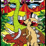 Dinosauri naif - Quadro small in velluto da colorare ColorVelvet