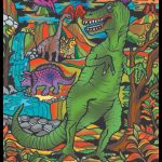 T-Rex - Quadro small in velluto da colorare ColorVelvet