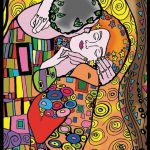 Il Bacio, Klimt - Quadro small in velluto da colorare ColorVelvet