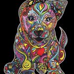 Pitbull baby - Quadro small in velluto da colorare ColorVelvet