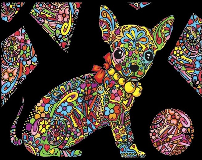 Chihuahua - Quadro small in velluto da colorare ColorVelvet