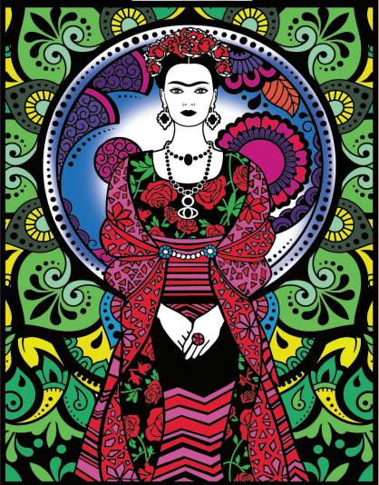 Frida Kahlo - Quadro small in velluto da colorare