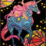 Unicorno 2 - Quadro large in velluto da colorare ColorVelvet