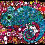 Camaleonte - Quadro large in velluto da colorare ColorVelvet