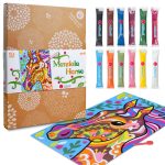 Sabbiarelli Sandpainting Set Cavallo Mandala – poster A3 con sabbia colorata