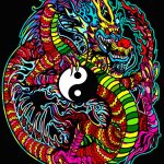 Drago Yin Yang – Quadro small in velluto da colorare ColorVelvet