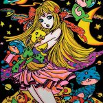 Manga girl – Quadro small in velluto da colorare ColorVelvet