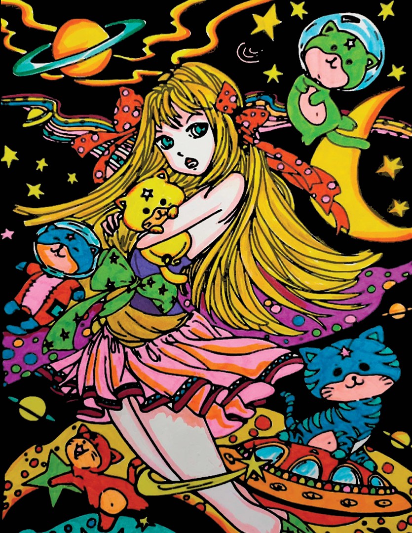 Disegno da colorare Manga Girl - Linea Artistica My Hobby Shop