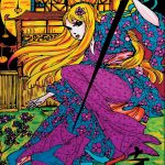Donna samurai – Quadro small in velluto da colorare ColorVelvet